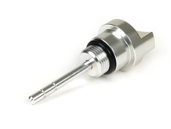 Tapón de llenado de aceite con varilla -BGM PRO, aceite motor- Piaggio Leader/Quasar - Vespa ET4, LX, LXV, S, GT, GTS, GTV, GTL 125-300cc - Anodizado plata