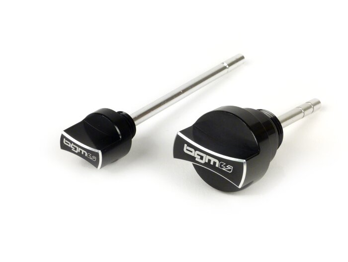 Kit vis de remplissage d'huile avec jauge -BGM PRO, huile moteur + huile de transmission- Piaggio Leader/Quasar - Vespa ET4, LX, LXV, S, GT, GTS, GTV, GTL 125-300cc - noir anodisé