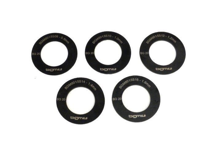 Clutch shim set -BGM ORIGINAL- Lambretta LI, LIS, SX, TV (series 2-3), DL, GP - 0.8mm, 1.0mm, 1.2mm, 1.4mm, 1.6mm