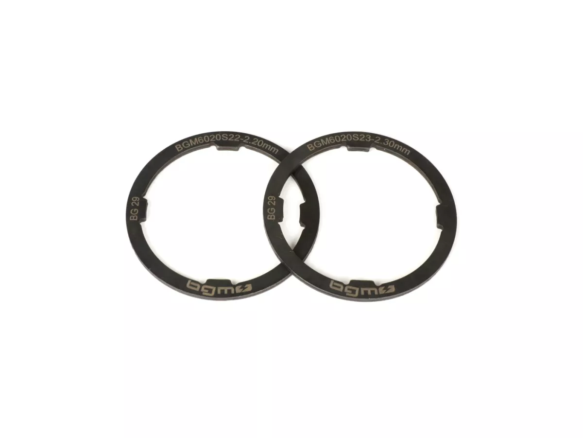 Axelringssats -BGM ORIGINAL- Vespa Largeframe VNA, VNB, VBA, VBB, GL, Sprint, GT, GTR, TS, Rally, PX gammal (-1984) - 2,00-2,50mm (+0,0 /- 0,04mm) - 6 st.