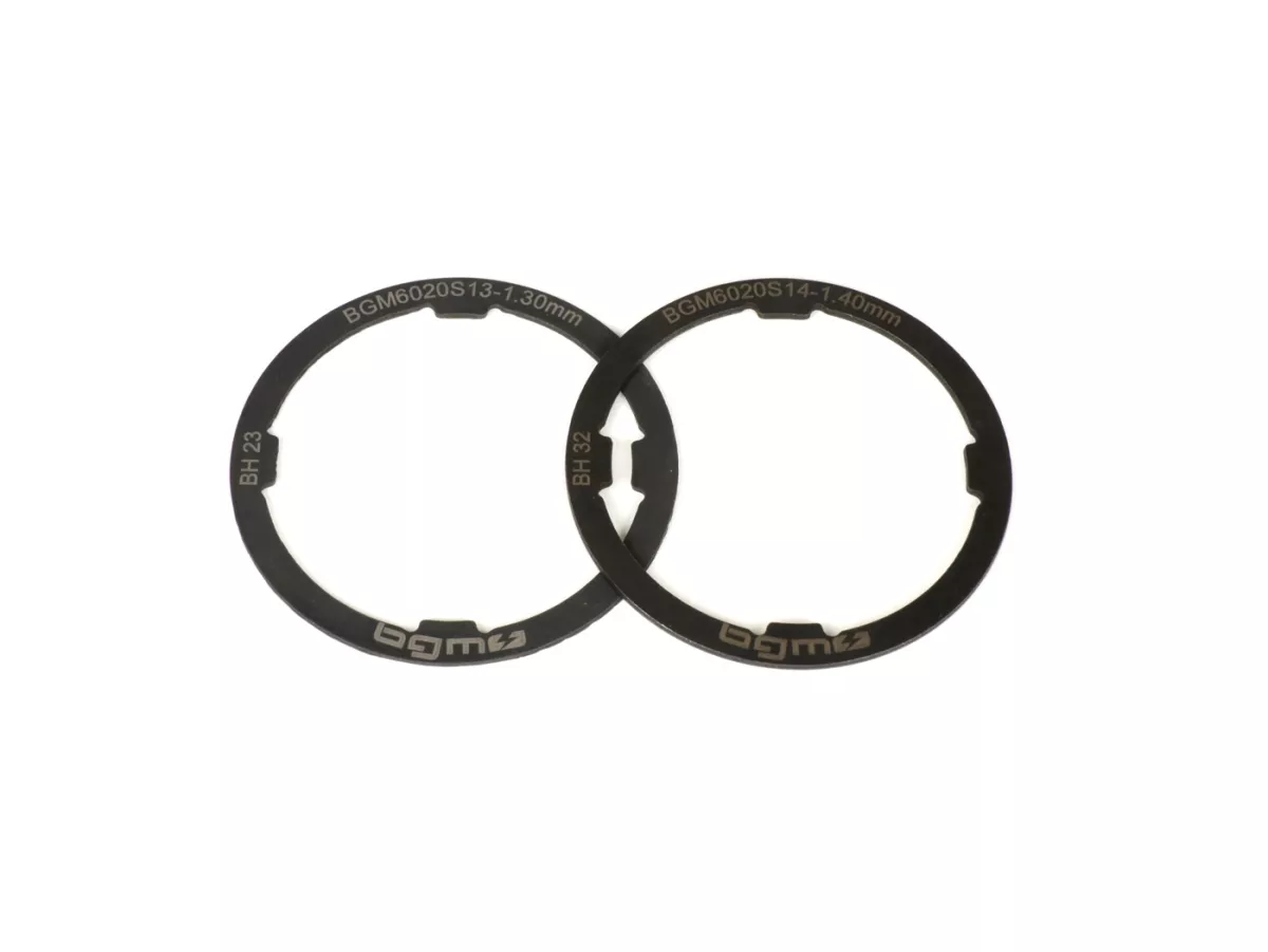 Gearbox shim set -BGM ORIGINAL- Vespa Smallframe V50, PV125, ET3, PK - Largeframe PX EFL (1984-), Cosa, T5 125cc - 0,90-1,40mm (+0,0 /- 0,04mm) - 6 pcs