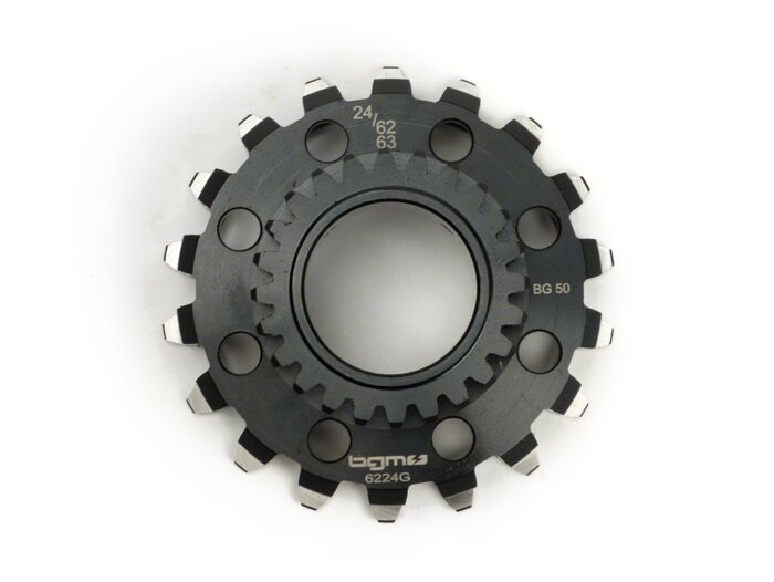Kopplingspinjong -BGM PRO- Vespa Cosa2, PX (1995-), BGM Superstrong, Superstrong CR - (för 62/63-tands primärhjul, raktandat) - 24 tänder