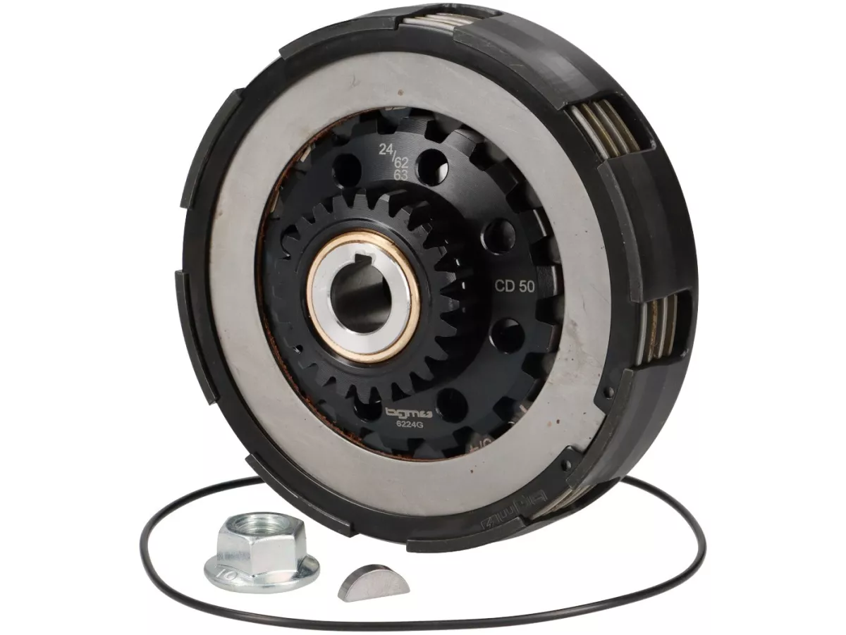 Clutch 24T (62/63) -BGM PRO Superstrong 2.0 Touring STD Ultralube - lining type Cosa2 (steel/cork)- 24 teeth for primary wheel BGM Pro 62/63T (straight toothed) - Vespa PX, T5, Cosa, Sprint, Rally, GT/GTR, TS125, GL150, Super125 (VNC1 from Nr11001), Super
