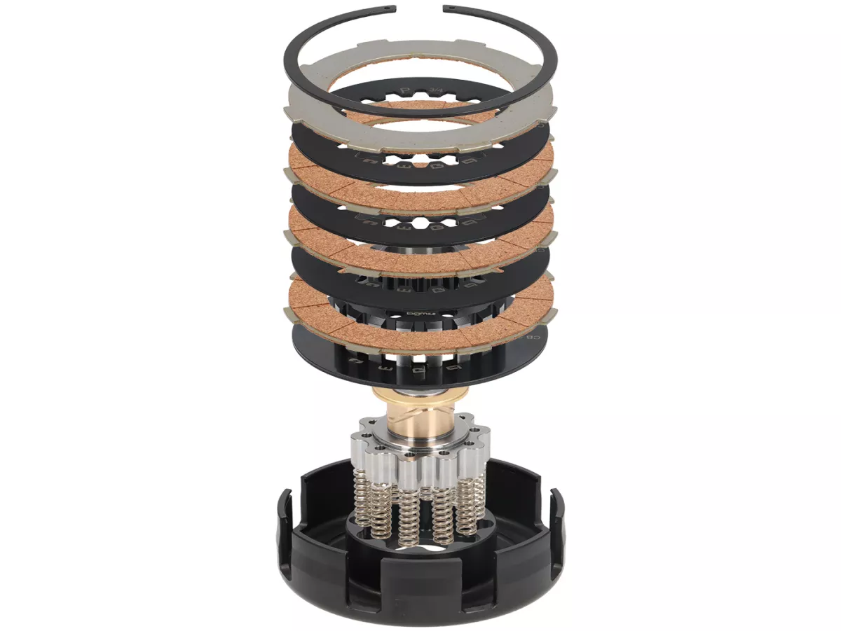 Clutch 24T (62/63) -BGM PRO Superstrong 2.0 Touring STD Ultralube - lining type Cosa2 (steel/cork)- 24 teeth for primary wheel BGM Pro 62/63T (straight toothed) - Vespa PX, T5, Cosa, Sprint, Rally, GT/GTR, TS125, GL150, Super125 (VNC1 from Nr11001), Super