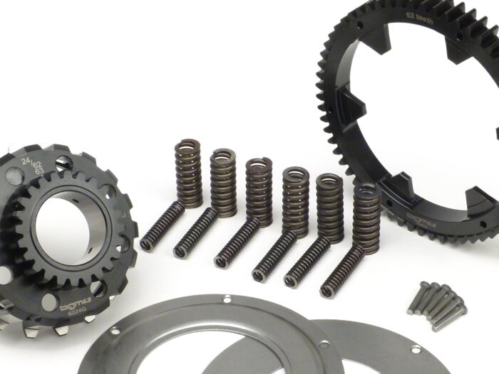 Rasio roda gigi primer -BGM PRO, tipe Cosa2/FL Roda gigi primer BGM Pro 62Z (potongan lurus) - Vespa PX125, PX150, PX200 (1997-), Cosa2/FL (1992-) - Z24/62 (2,58)