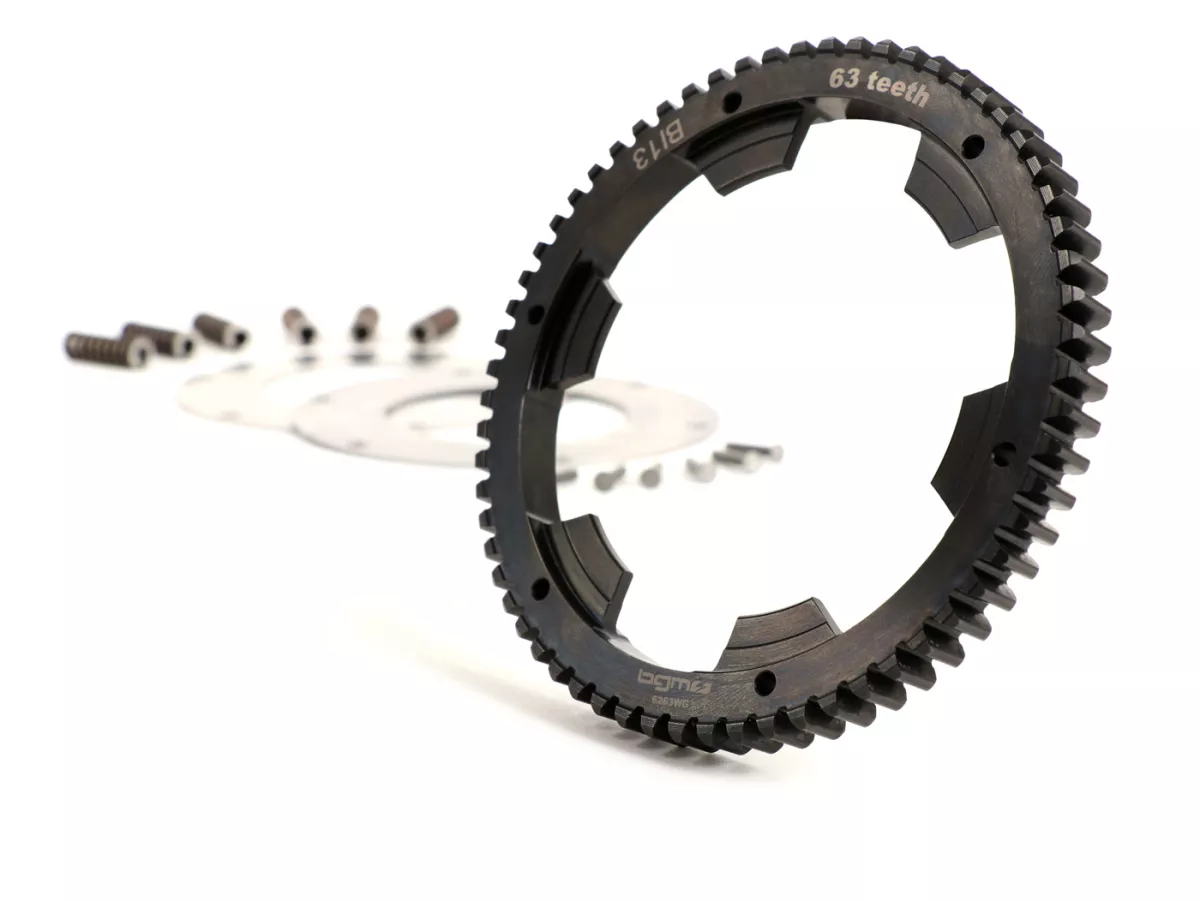 Primary gear -BGM PRO- Vespa Wideframe VM, VN, VL, VB, GS150 (VS5 102950-), Largeframe VNA, VNB, VBA, VBB, VGLA, VGLB, VNC (-011000) - incl. primary gear repair kit BGM PRO reinforced - 63 tooth (straight)