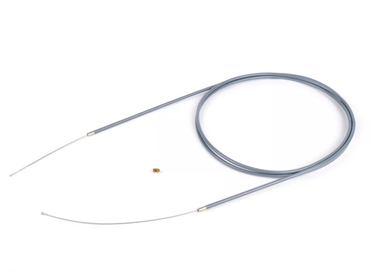 Cavo universale -BGM ORIGINAL, Ø=1,2mm x 2500mm, guaina= 2200mm, nipplo Ø=3mm x 3mm, guaina interna PE, cavo intrecciato, grigio- utilizzato come cavo dell'acceleratore