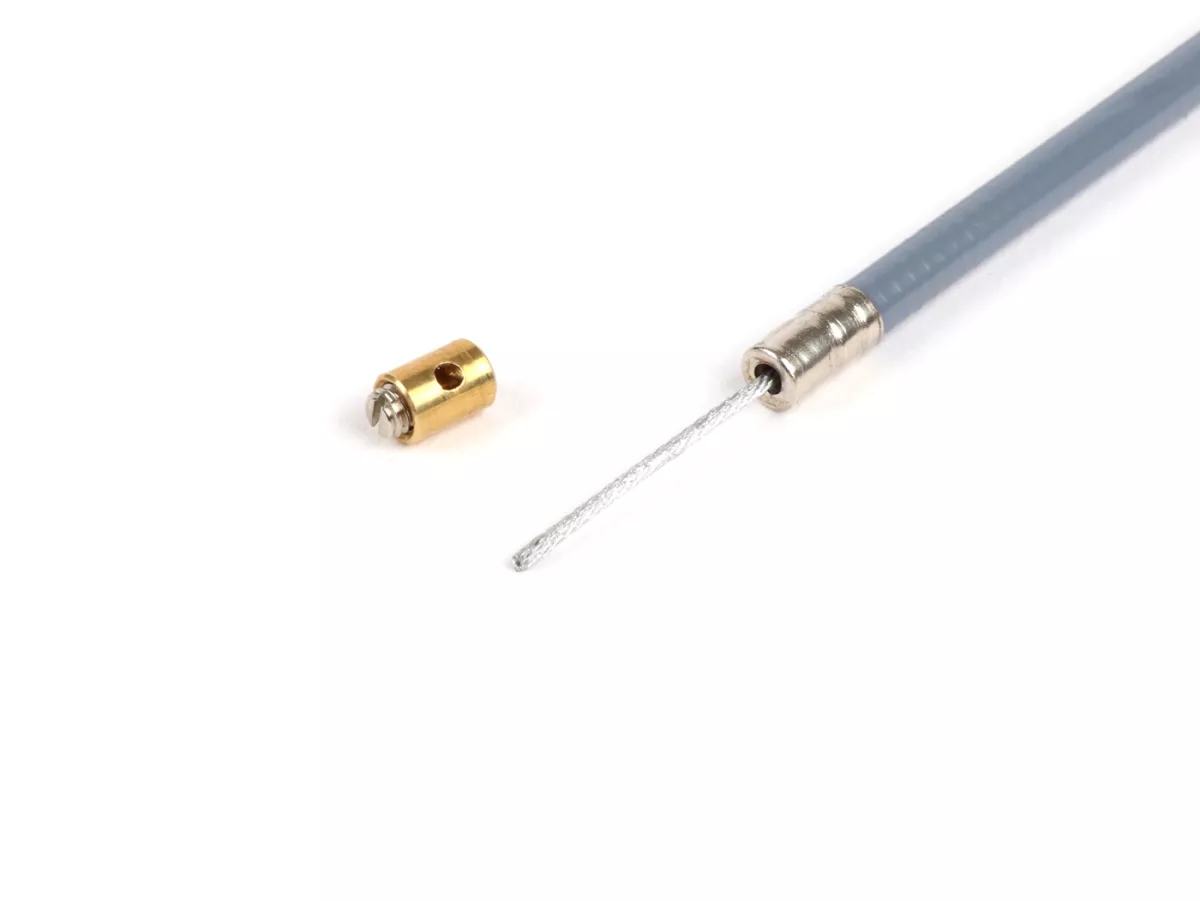 Cavo universale -BGM ORIGINAL, Ø=1,2mm x 2500mm, guaina= 2200mm, nipplo Ø=3mm x 3mm, guaina interna PE, cavo intrecciato, grigio- utilizzato come cavo dell'acceleratore