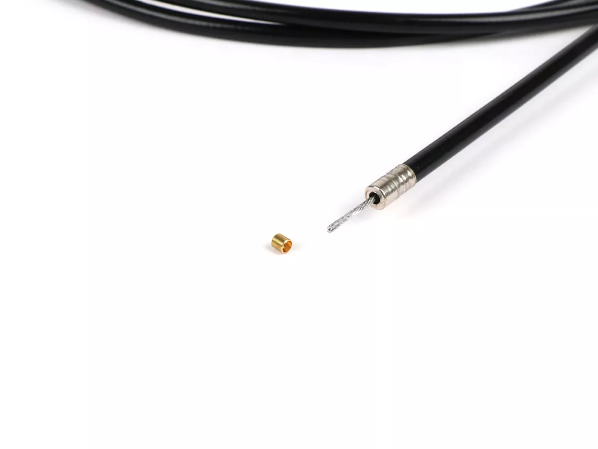 Universal cable -BGM ORIGINAL, Ø=1.2mm x 2500mm, hose= 2200mm, fitting Ø=5.5mm x 7.5mm, PE inner liner, plaited cable, black- used as throttle cable