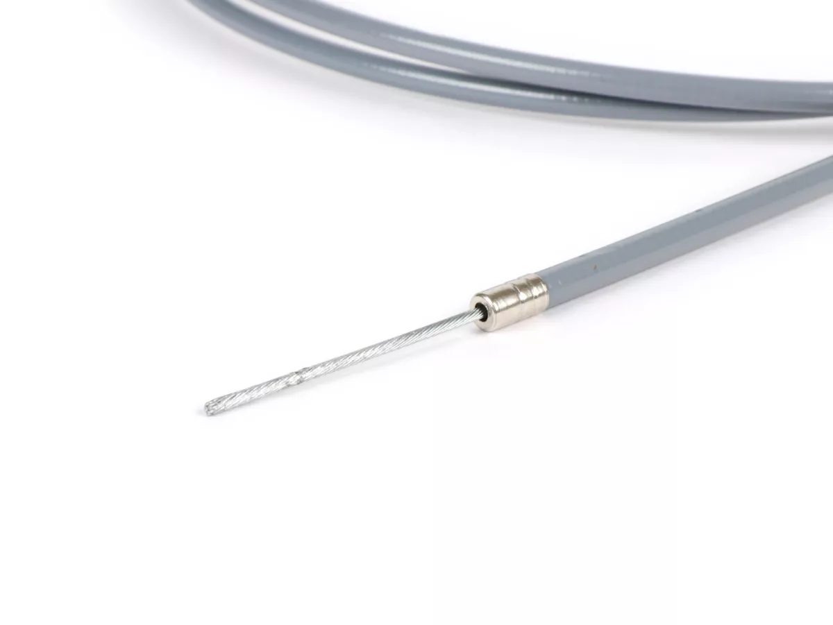 Cavo universale -BGM ORIGINAL, Ø=1,9mm x 2500mm, guaina= 2200mm, nipplo Ø=8,0mm x 8mm, guaina interna PE, grigio- utilizzato come cavo frizione, cavo freno anteriore