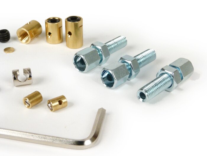 Adjuster screw and trunnion set -BGM ORIGINAL- Lambretta LI, LIS, SX, TV (series 2-3), DL, GP