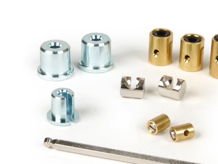 Adjuster screw and trunnion set -BGM ORIGINAL- Lambretta LI, LIS, SX, TV (series 2-3), DL, GP