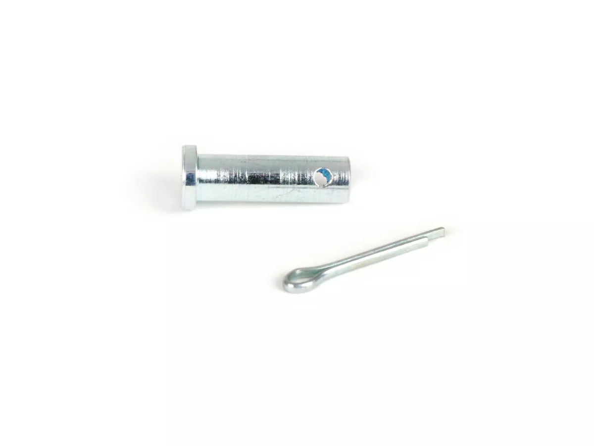 Klemplaat bout Ø=5x18mm + splitpen, rempedaal -BGM ORIGINELE- Vespa VNA, VNB, VBA, VBB, Super, GL, GT, GTR, TS, Sprint, GS, SS, Rally, PX