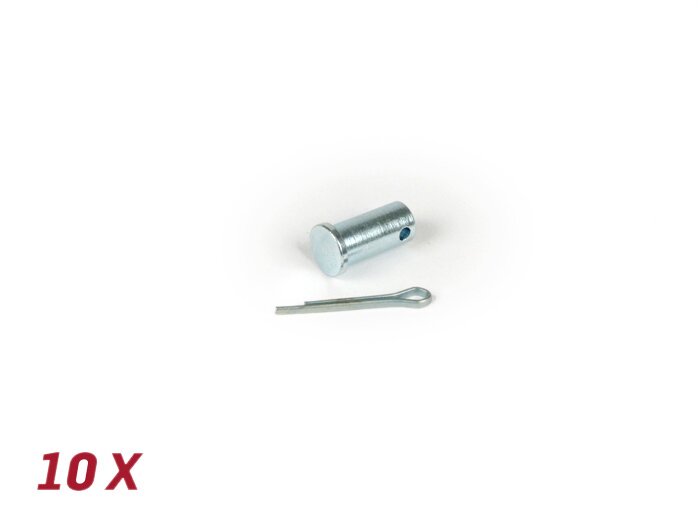 Klemplaatbout Ø=5.4x11mm + splitpen, achterrem -BGM ORIGINAL- Vespa V50, 50N, PV125, ET3, PK S, PK XL1, PK XL2, ETS, VNA, VNB, VBA, VBB, Super, GL, GT, GTR, TS, Sprint, GS, SS, Rally, PX - 10 stuks