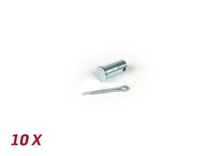 Klemplaatbout Ø=5.4x11mm + splitpen, achterrem -BGM ORIGINAL- Vespa V50, 50N, PV125, ET3, PK S, PK XL1, PK XL2, ETS, VNA, VNB, VBA, VBB, Super, GL, GT, GTR, TS, Sprint, GS, SS, Rally, PX - 10 stuks