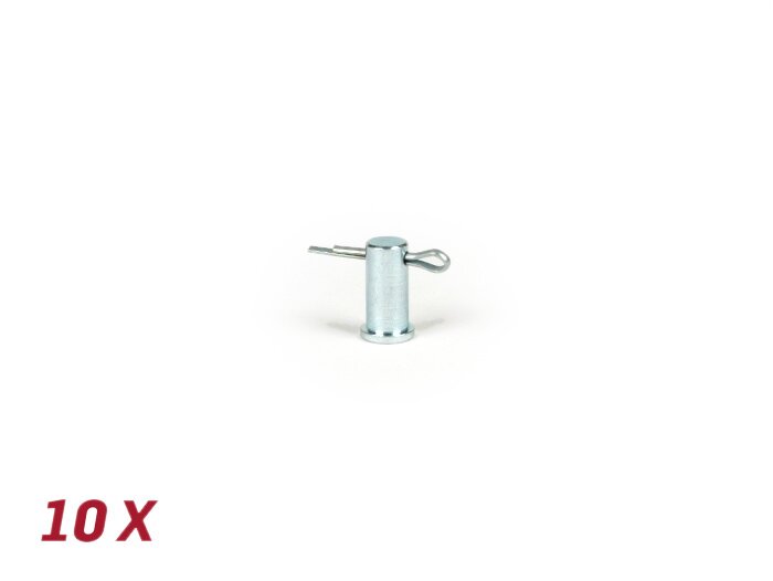 Klemplaatbout Ø=5.4x11mm + splitpen, achterrem -BGM ORIGINAL- Vespa V50, 50N, PV125, ET3, PK S, PK XL1, PK XL2, ETS, VNA, VNB, VBA, VBB, Super, GL, GT, GTR, TS, Sprint, GS, SS, Rally, PX - 10 stuks