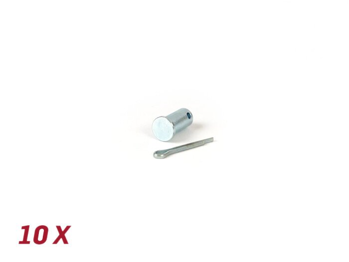 Klemplaatbout Ø=5.4x11mm + splitpen, achterrem -BGM ORIGINAL- Vespa V50, 50N, PV125, ET3, PK S, PK XL1, PK XL2, ETS, VNA, VNB, VBA, VBB, Super, GL, GT, GTR, TS, Sprint, GS, SS, Rally, PX - 10 stuks