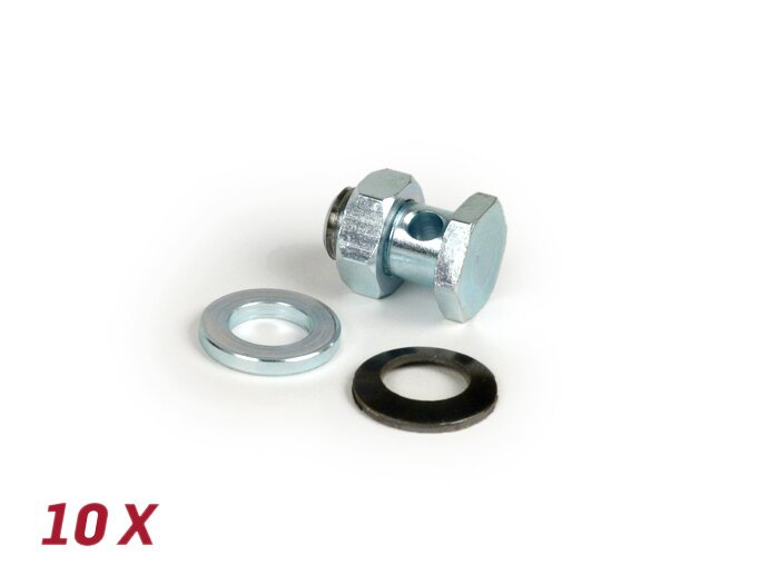Achterremkabel klemschroef -BGM ORIGINEEL- Vespa V50, 50N, PV125, ET3, PK S, PK XL1, PK XL2, ETS, VNA, VNB, VBA, VBB, Super, GL, GT, GTR, TS, Sprint, GS, SS, Rally, PX - 10 stuks