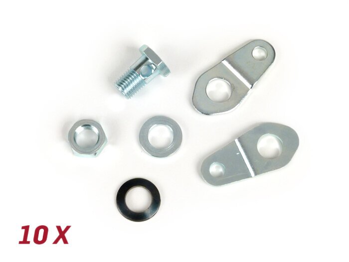 Juego de placas de fijación pedal de freno -BGM ORIGINAL- Vespa V50, V90, 50N, PV125, ET3, SS50, SS90, PK S, PK XL1, PK XL2, ETS, PX - 10 piezas