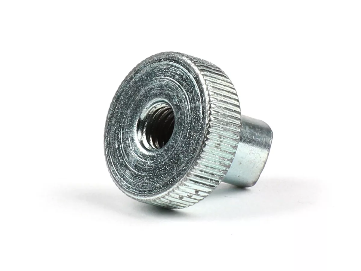 Knurled nut for brake cable -BGM ORIGINAL M6 x 1.0mm- front brake cable Vespa PK, rear brake cable Vespa T5 125cc, conversion Vespa PX
