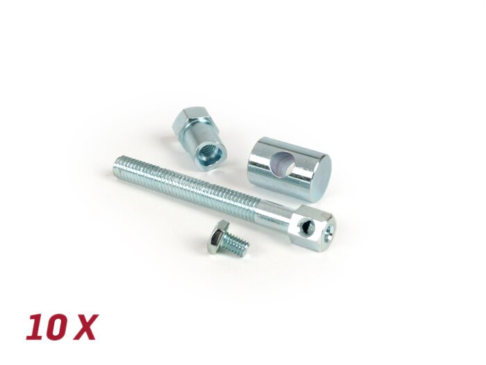 Bevestigingsset remkabel -BGM ORIGINEEL M6 x 1,0mm- Vespa voor PK S, PK XL/XL2, PX (1984-1998), Vespa achter PK S, PK XL/XL2, PX, Rally, Sprint150, TS125, GT125, GTR125, Super - gebruikt voor conversie naar verstelbare remkabel met schroefdraad (T5 125cc)
