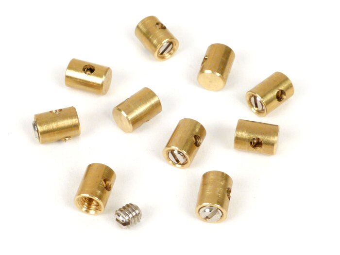 Nipplo di serraggio / nipplo a vite -BGM ORIGINAL- Ø=5,5mm x 7,5mm (utilizzato per il cavo dell'acceleratore) - 10 pezzi