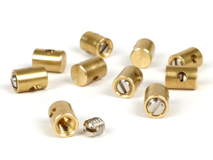 Nipplo di serraggio / nipplo a vite -BGM ORIGINAL- Ø=5,5mm x 7,5mm (utilizzato per il cavo dell'acceleratore) - 10 pezzi