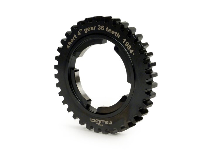 Pignon 4ème vitesse -BGM PRO, type Arcobaleno- Vespa PX125-150 (1984-), T5 125cc, Cosa125-150, LML Star/Stella125/150 2 temps - 4ème courte pour PX200 (1984-), Cosa200 - 36 dents