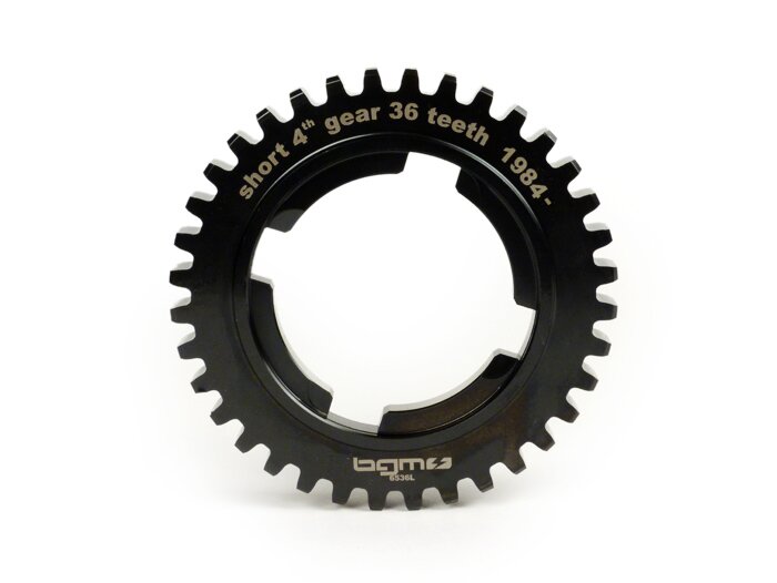 Pignon 4ème vitesse -BGM PRO, type Arcobaleno- Vespa PX125-150 (1984-), T5 125cc, Cosa125-150, LML Star/Stella125/150 2 temps - 4ème courte pour PX200 (1984-), Cosa200 - 36 dents