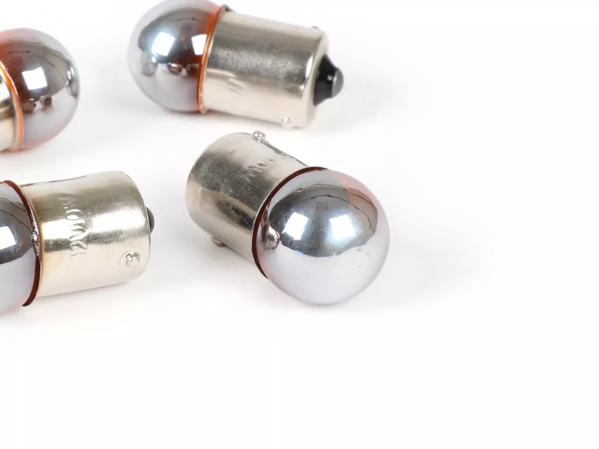 Lampadine -BA15 (spinotti diritti) - 12V 10W - Set di 4 - Arancione Argento