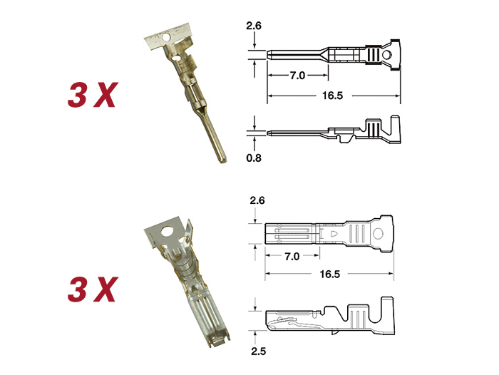 Set di spine per cablaggio -BGM PRO- serie 060 AM SpecialSeal, 0,85-1,25 mm², impermeabile - 2 contatti a spina