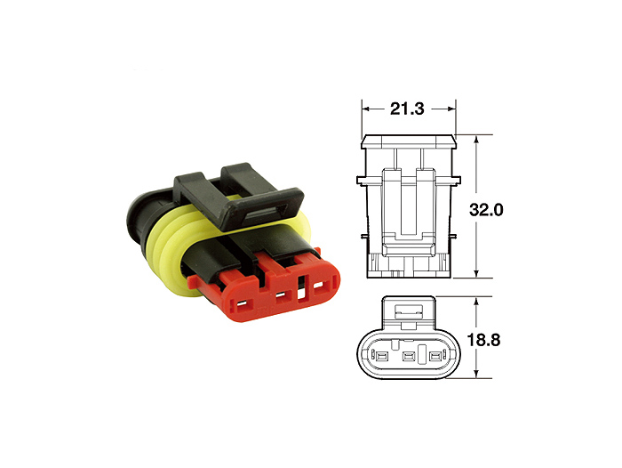 Pluggsats för kablage -BGM PRO- typserie 060 AM SpecialSeal, 0,85-1,25mm², vattentät - 3 pluggkontakter