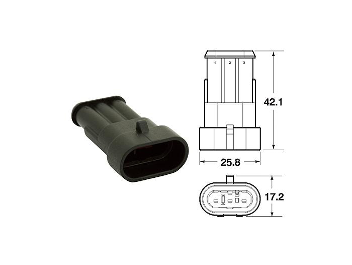 Pluggsats för kablage -BGM PRO- typserie 060 AM SpecialSeal, 0,85-1,25mm², vattentät - 3 pluggkontakter