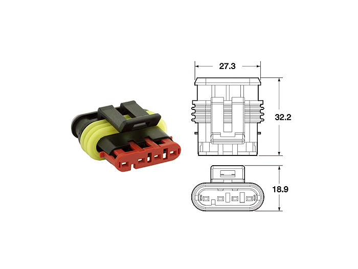 Pluggsats för kablage -BGM PRO- typserie 060 AM SpecialSeal, 0,85-1,25mm², vattentät - 4 pluggkontakter