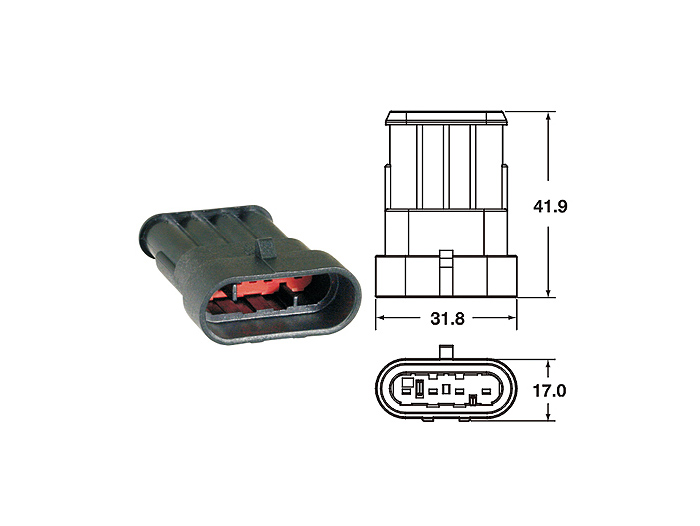Pluggsats för kablage -BGM PRO- typserie 060 AM SpecialSeal, 0,85-1,25mm², vattentät - 4 pluggkontakter