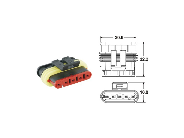 Pluggsats för kablage -BGM PRO- typserie 060 AM SpecialSeal, 0,85-1,25mm², vattentät - 5 pluggkontakter