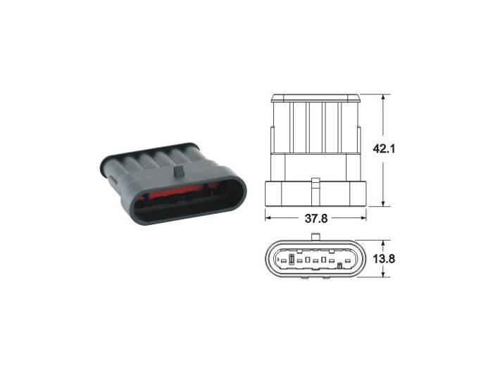Pluggsats för kablage -BGM PRO- typserie 060 AM SpecialSeal, 0,85-1,25mm², vattentät - 5 pluggkontakter