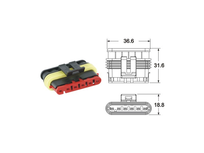 Set di spine per cablaggio -BGM PRO- serie 060 AM SpecialSeal, 0,85-1,25mm², impermeabile - 6 contatti a spina