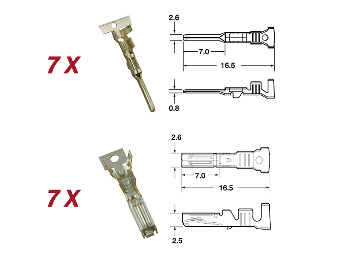 Set di spine per cablaggio -BGM PRO- serie 060 AM SpecialSeal, 0,85-1,25mm², impermeabile - 6 contatti a spina