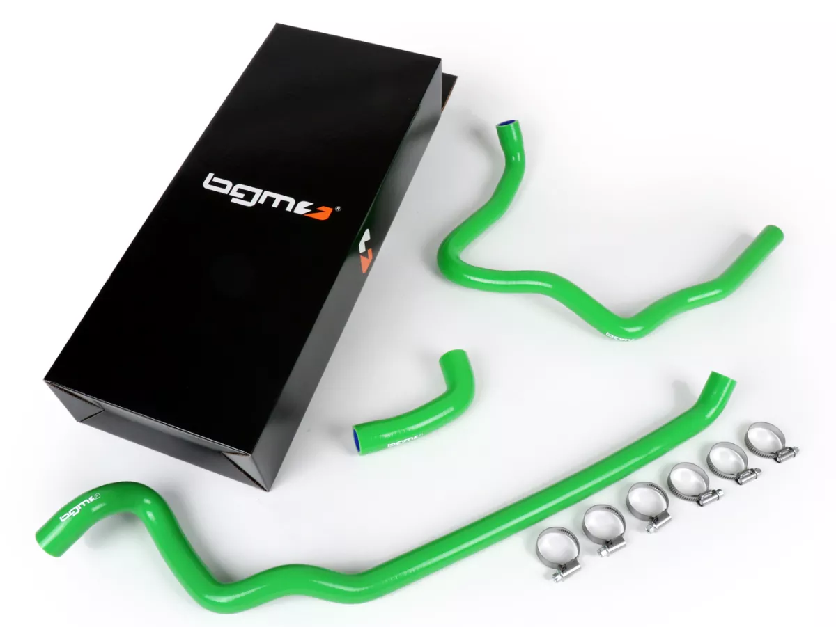 Kit durite de refroidissement -BGM PRO silicone 180°C- Vespa GT 125-200, Vespa GTL 125-200, Vespa GTS 125-300, Vespa GTV 125-250 - vert