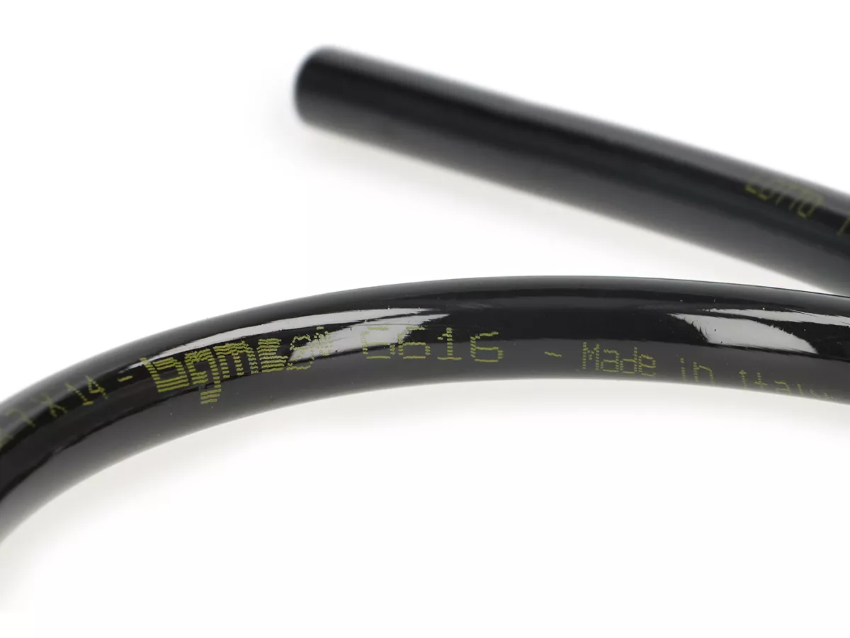 Petrol hose set incl. petrol filter -BGM PRO Ø7x14mm - TPR/PUR (non-hardening)- Vespa Classic (Ø inner = 7mm, Ø outer = 14mm, length = 750mm) - black - suitable for Vespa Largeframe PX, T5, Cosa, Rally, Sprint, VNA, VNB, VBA, VBB, Super, GT, GTR, TS, LML,