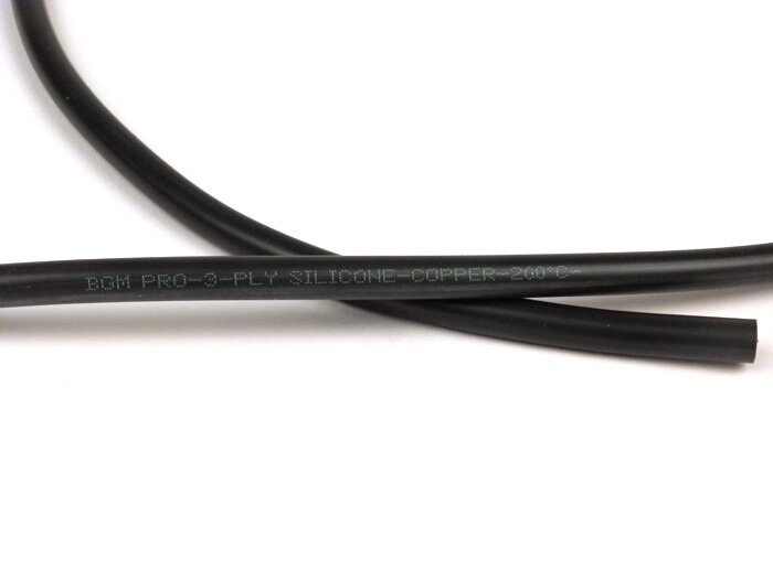 Ontstekingskabel -BGM PRO, Ø=7mm- silicone 3-lagig, koperen geleider 1,5mm², tot 200°C, zwart - 1m