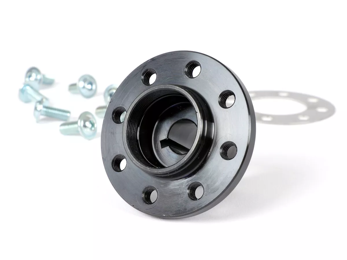 Juego de cono / buje de rueda de pértiga - BGM PRO - para conversión de rueda de pértiga tipo Vespa PK a cono de Ø19mm Vespa V50, 50N, SS50, 50SR, Sprinter, V90, SS90, 90 Racer, V100, PV125, ET3