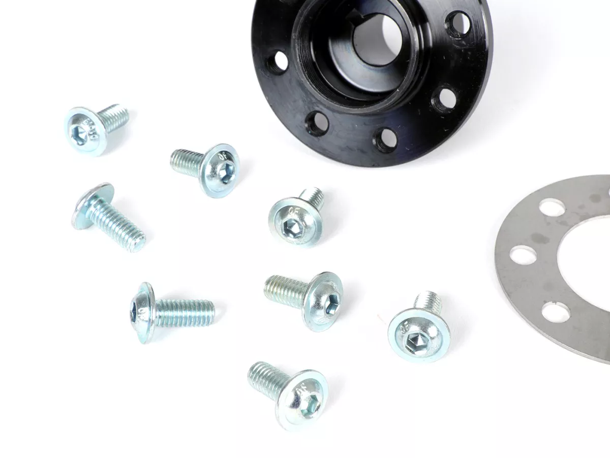 Juego de cono / buje de rueda de pértiga - BGM PRO - para conversión de rueda de pértiga tipo Vespa PK a cono de Ø19mm Vespa V50, 50N, SS50, 50SR, Sprinter, V90, SS90, 90 Racer, V100, PV125, ET3