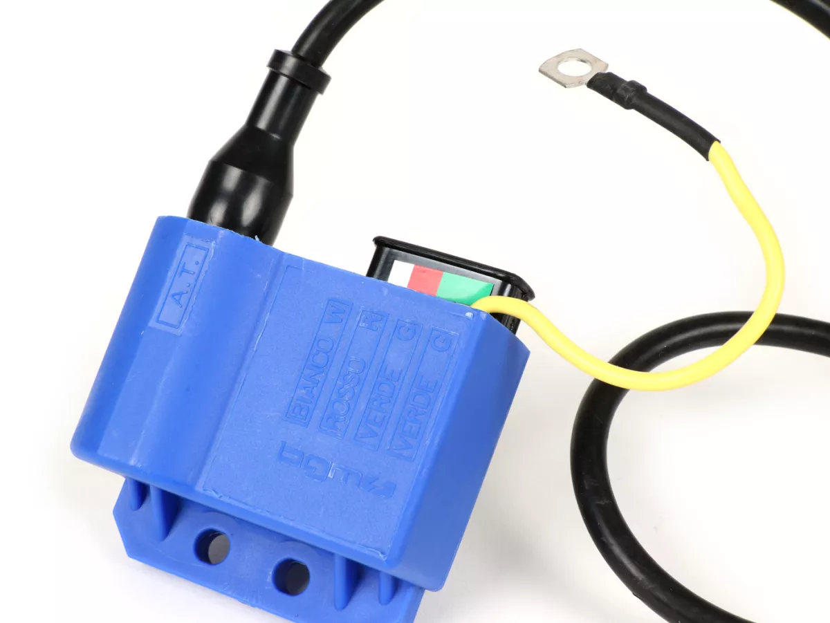 CDI-set - incl. spark plug connector and ignition cable -BGM PRO- Vespa PX (-05/2011), Rally200 (Ducati), PK XL, ET3 - blue