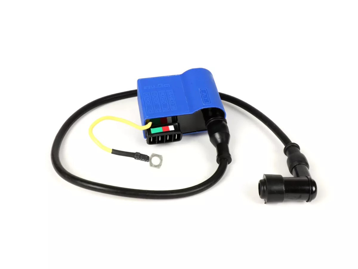CDI-set - incl. spark plug connector and ignition cable -BGM PRO- Vespa PX (-05/2011), Rally200 (Ducati), PK XL, ET3 - blue