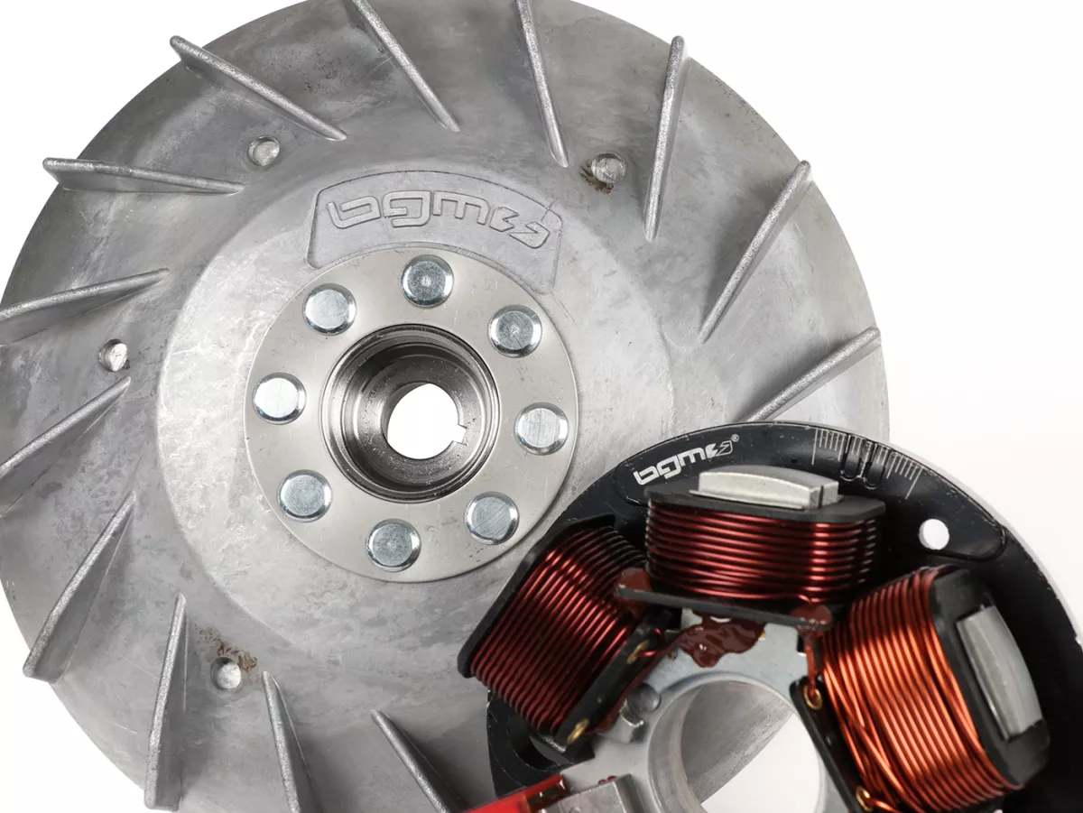 Juego de encendido -BGM PRO 12V Touring electrónico-, versión para cono grande Ø20/24mm (cigüeñal PK)- Vespa Smallframe V50, 50N, V90, PV, ET3, PK S - 1600g - utilizado para la conversión a encendido electrónico