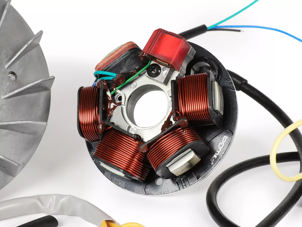 Tändsats -BGM PRO 12V Touring elektronisk (Ø19mm) - Vespa Smallframe V50, 50N, V90, PV, ET3, PK S - 1600g - används för konvertering till elektronisk tändning