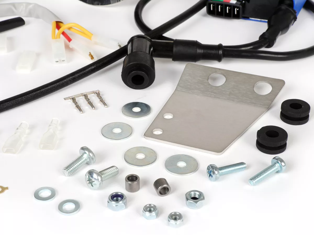 Tändsats -BGM PRO 12V Touring elektronisk (Ø19mm) - Vespa Smallframe V50, 50N, V90, PV, ET3, PK S - 1600g - används för konvertering till elektronisk tändning
