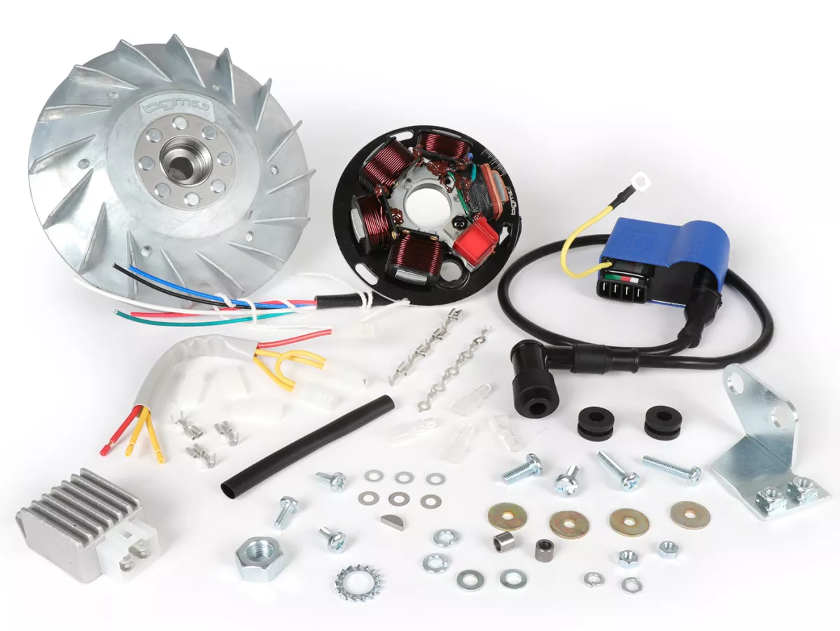 Zündung-Set -BGM PRO 12V Touring elektronisch- Vespa P125X/P200E (1977-1983, Modelle mit Blinker, Spannungsregler, ohne Batterie) - P125X (VNX1T), P150X (VLX1T), P200E (VSX1T)